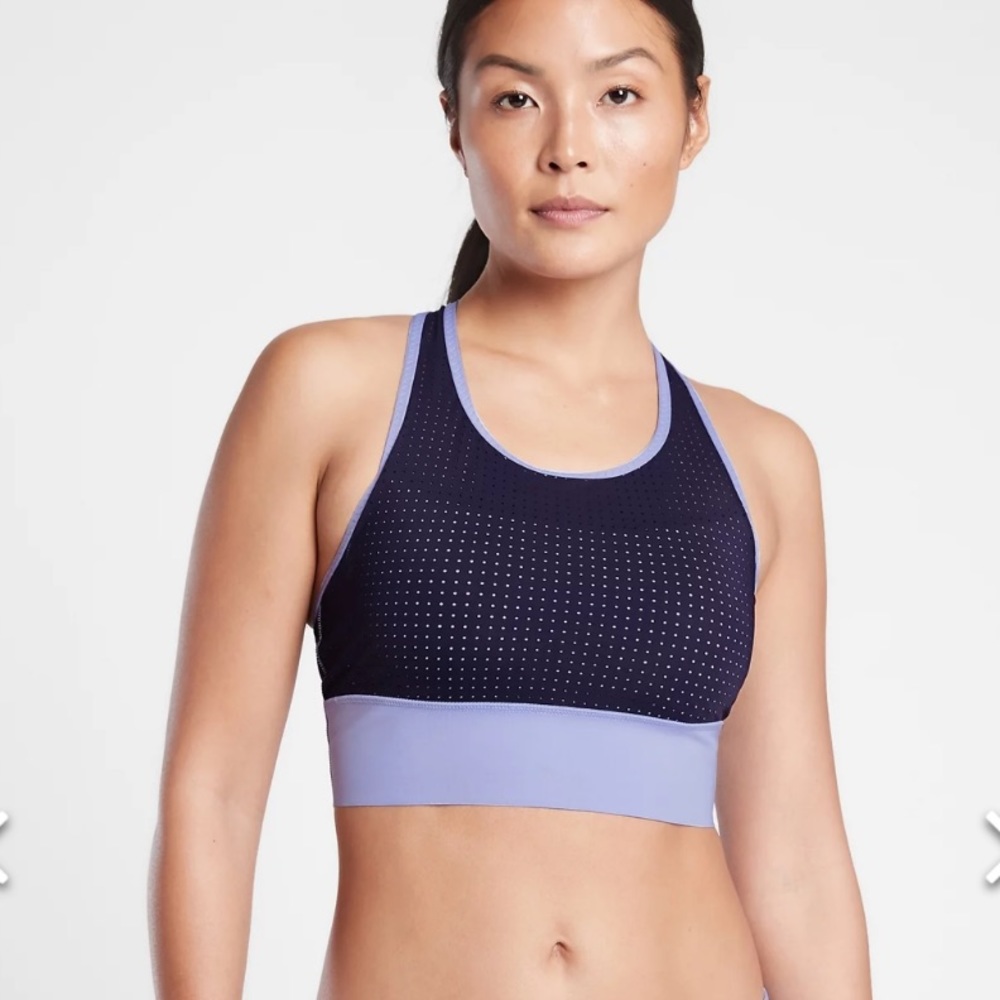 Athleta Cross Train Bikini Top sports bra Medium VICTORIAN PERIWINKLE/DRESS BLUE